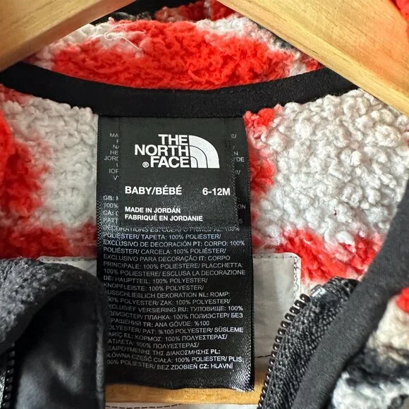 The North Face Baby Cabin Fleece One-Piece 6-12 Months Red/Black fleece